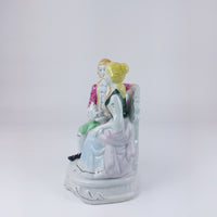 Thumbnail for Rare Tea Porcelain Time figurine , Pink and Blue Accents victorian style deco 7