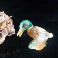 Thumbnail for Vintage Porcelain Duck Good Figurine Mallard Green Head Glazed Ceramic Tall 5