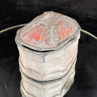 Thumbnail for Antique 19th Century Stone Trinket Box Red Floral Relief Lid 5
