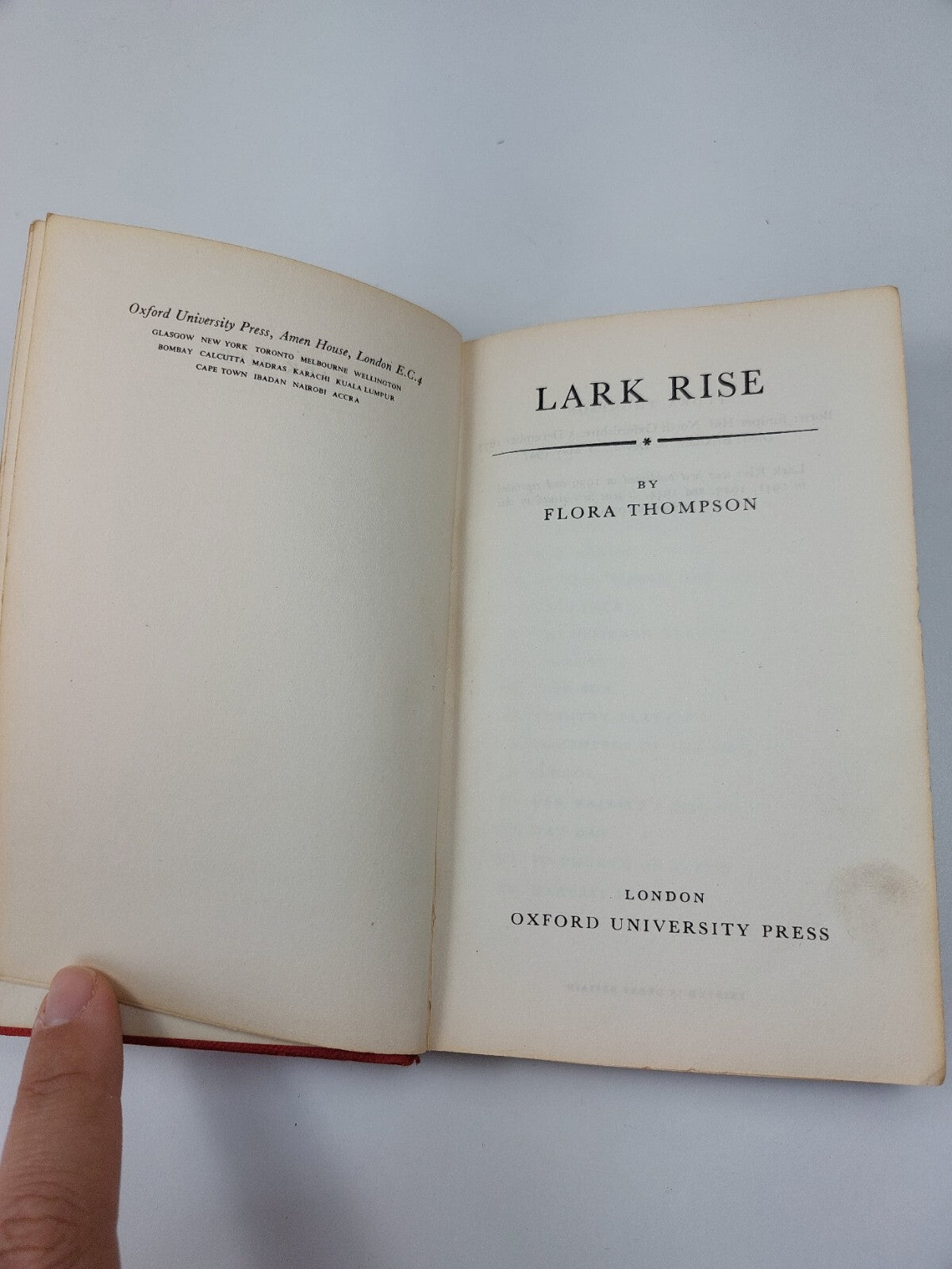 Lark Rise Flora by Thompson - Oxford University Press- Vintage Hardcover 19590