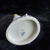 Thumbnail for Porcelain Mother Child Figurine Basket Antique German White Blue Ceramic decor14