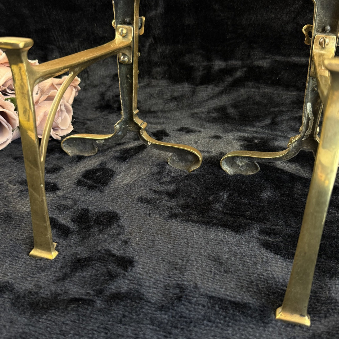 Antique Brass Fireplace Firedogs Andirons Pair - Georgian Neoclassical Style7
