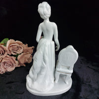 Thumbnail for Porcelain Lady Figurine with Chair –  Elegant white ornoment 31cm7
