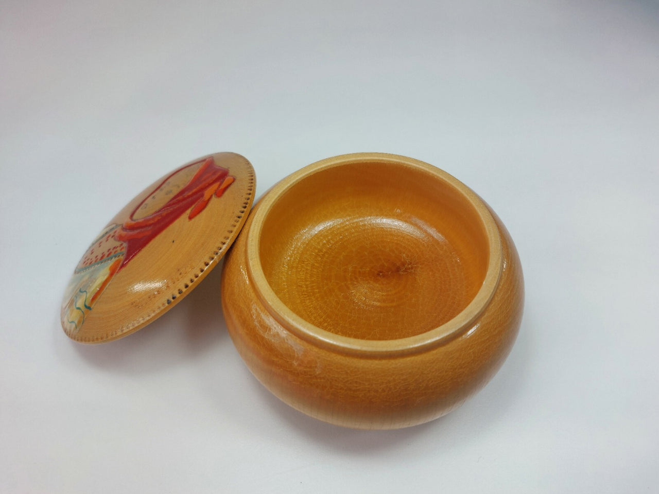 Hand-Painted Wood Box Trinket Arta Lemnului, Decor Romania Bucharest Collectable5
