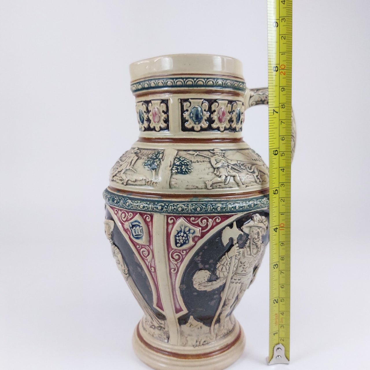 Stoneware pitcher Jug 8.25" Detailed Historical Imagery Unique Collectible decor11