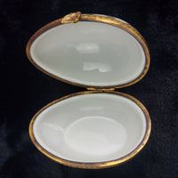 Thumbnail for Porcelaine de France Gold Floral Egg Trinket Box Decor 4