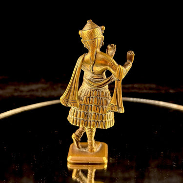 Vintage / antique Indian Brass Krishna Dancing Statue – 5” Hindu Deity figurine1