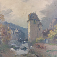 Thumbnail for 19th L. Century Henry Oil painting Castle Study 44×36cm See Gold Frame Antique.11