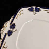 Thumbnail for Rare Royal Albert Crown 1930s Cobalt Blue 2 Trios & Cake Plate Set England. 8