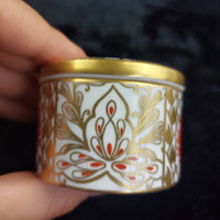 Thumbnail for Abbeydale Imperial Bone Good China England Lidded Trinket Box Gold Red 2.5