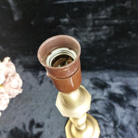Thumbnail for Vintage Brass Lamp Table Good Patina EU Plug Classic Electric Light 15