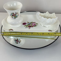Thumbnail for Coalport Ming &shell Rose Dish Vanity Set Tray Vase Trinket Bowl Gift Bone China4