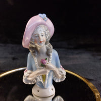 Thumbnail for Germany Half Porcelain Doll Pair Lady Figurines Hand Painted 4.2 in 1006 Vintage12