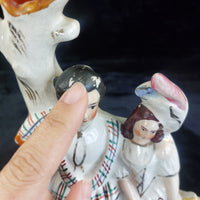 Thumbnail for LARGE Victorian c1880 Staffordshire Spill Vase Robert Burns and His Mary White4