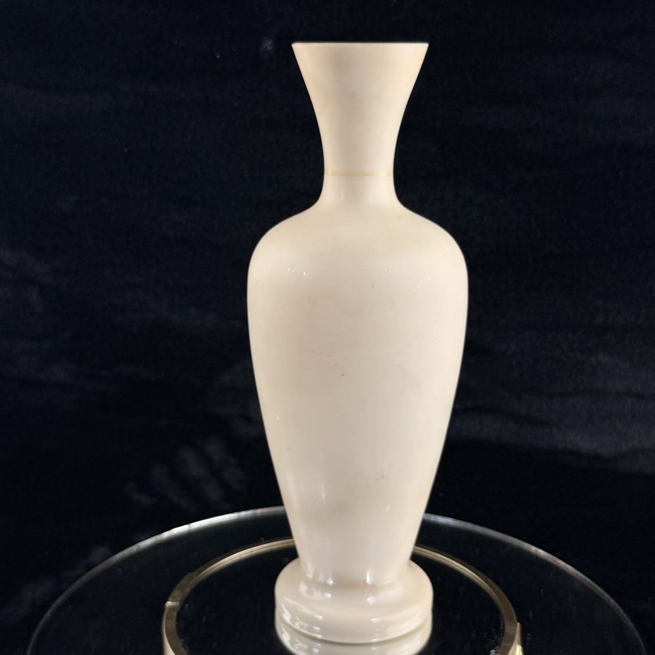 Antique Vintage Hand Painted Milk Glass Vase Floral Enamel Tall 10” Art Deco Sty8