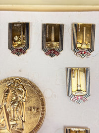 Thumbnail for Soviet 1975 WWII Victory Pin Medal Set USSR Cities Commemorative Badges w Box3