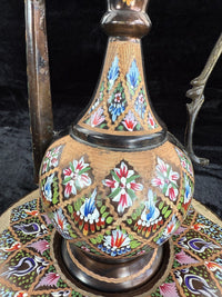 Thumbnail for One-of-a-Kind Hand-Painted Large Copper Pitcher & Tray/plate Set see the pics.7
