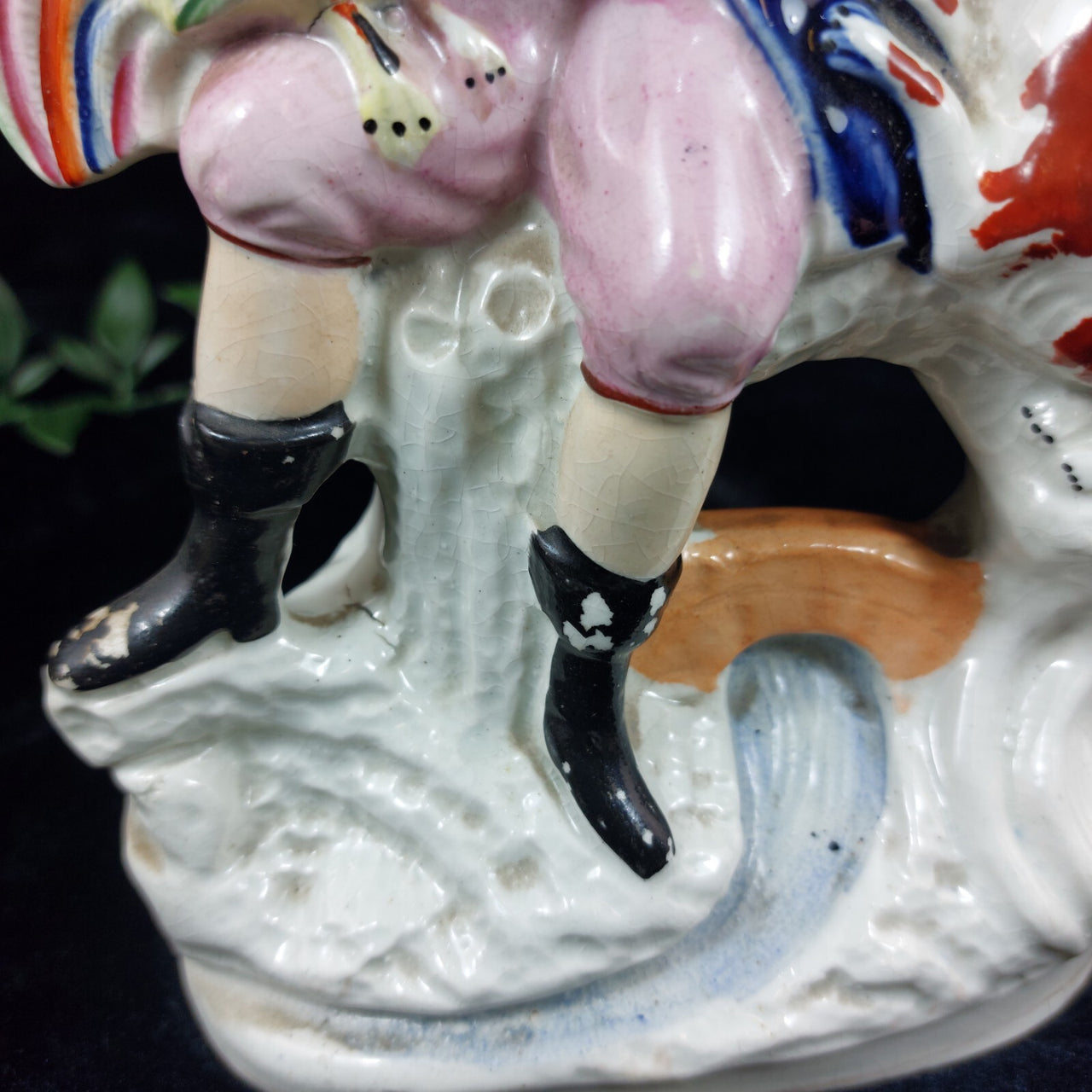 Rare Victorian Staffordshire Gentleman with Rooster antique Figurine (1840-1860)4