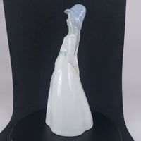 Thumbnail for Porcelanas M. Requena Collectable Blue white porcelain Lady Figurine Spain Decor6