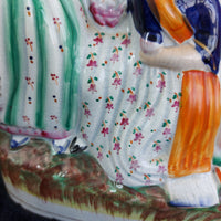 Thumbnail for Antique Victorian 1800s Staffordshire Flatback Figurine 3 Dancing Ladies 11