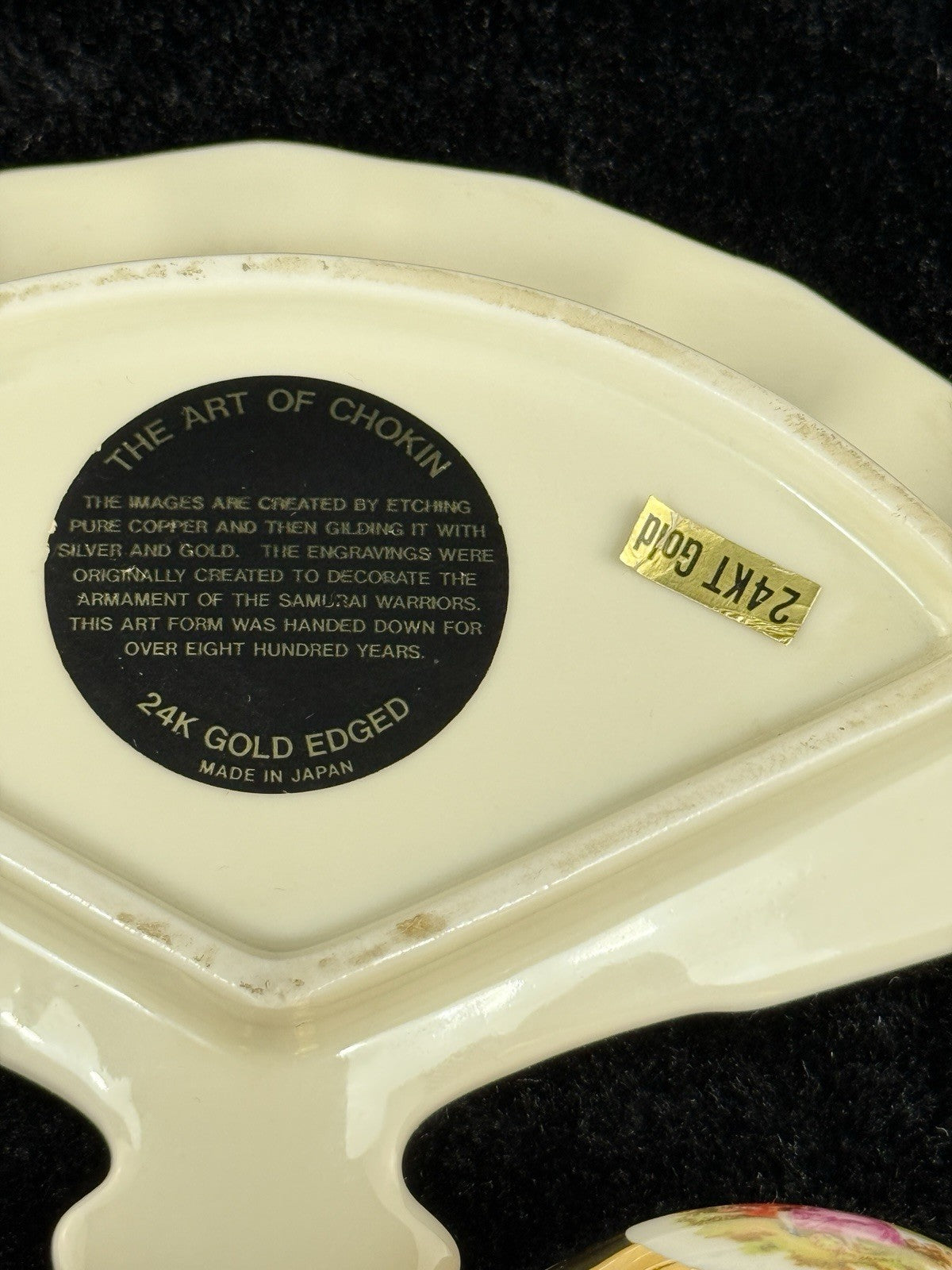Bondware Coffee Cups & FanShaped Tray | 24K Gold Chokin Art Japan3