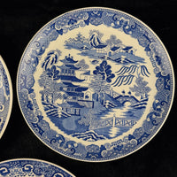 Thumbnail for Spode Mint Danbury Willow Pattern Plates x3 – Blue & White Collector antique Set6