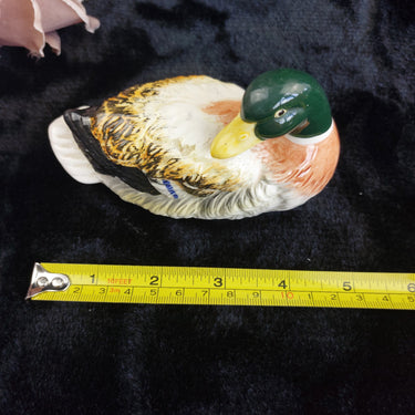 Foreign Mallard Duck Figurine Porcelain  Hand Painted Vintage Collectible 5