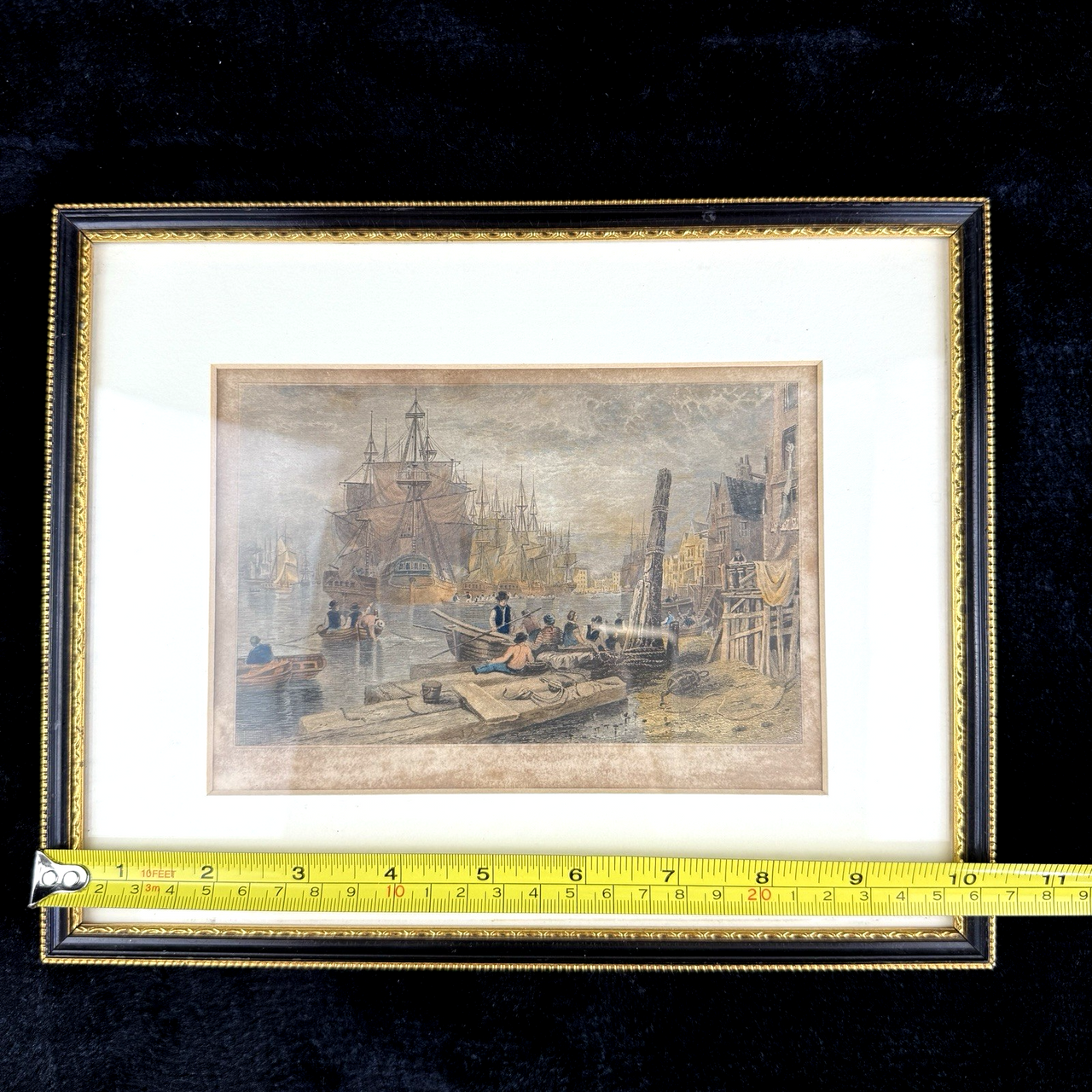 Antique c.1830 Hand-Coloured Engraving Print Bristol Harbour Lambert & Collard12