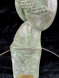 Thumbnail for Zmira Cinnamon Bronze Abstract Mother & Child Sculpture Patina Finish Handmade d6