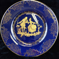 Thumbnail for Limoges Royal Blue  Glaze & Decorative Plate  Miniature Porcelain  Wall 3 Plates7