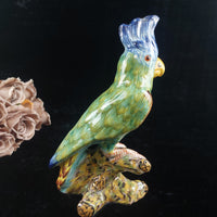 Thumbnail for Antique c1890 France Desvres Fourmaintraux Parrot Faience porcelain Cockatoo 10