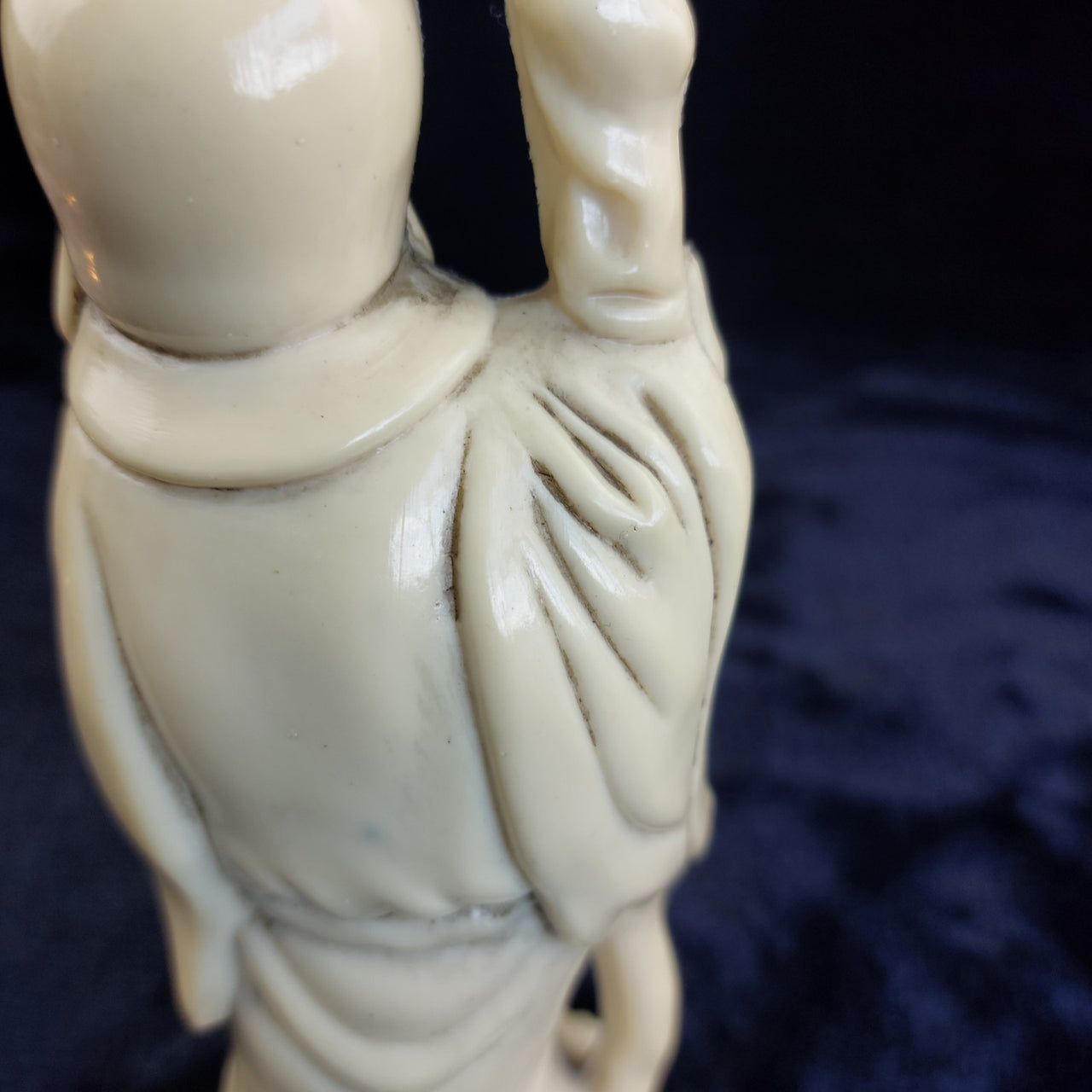 Wise Asian Man Figurine Resin– Acceptable Worn Patina stone Look  7.5" Tall 5