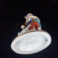 Thumbnail for Volkstedt Figurine Porcelain Woman Child Dog Crown N Mark 30cm/12in German 1489g19