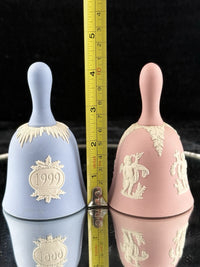 Thumbnail for Wedgwood Jasperware Bell Set – 1999 Blue Christmas & Pink Cherub – England6