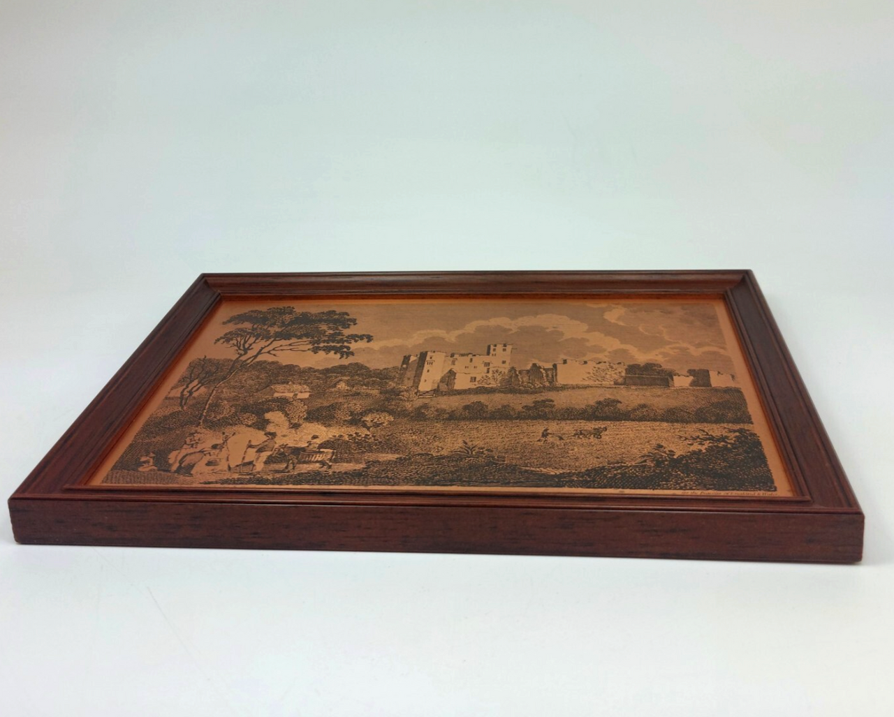 Rare Framed Copper Etching Bothal Castle    Landscape 1811  24x17.5cm Vintage 4