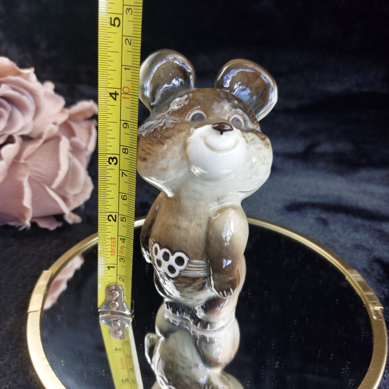 Vintage Misha USSR 1980 Moscow Olympic Bear Porcelain Figurine Statue 4.5" Rare1
