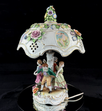 Thumbnail for Antique Hand-Painted Royal KPM Bavaria Porcelain Lamp Table see the pictures dec1