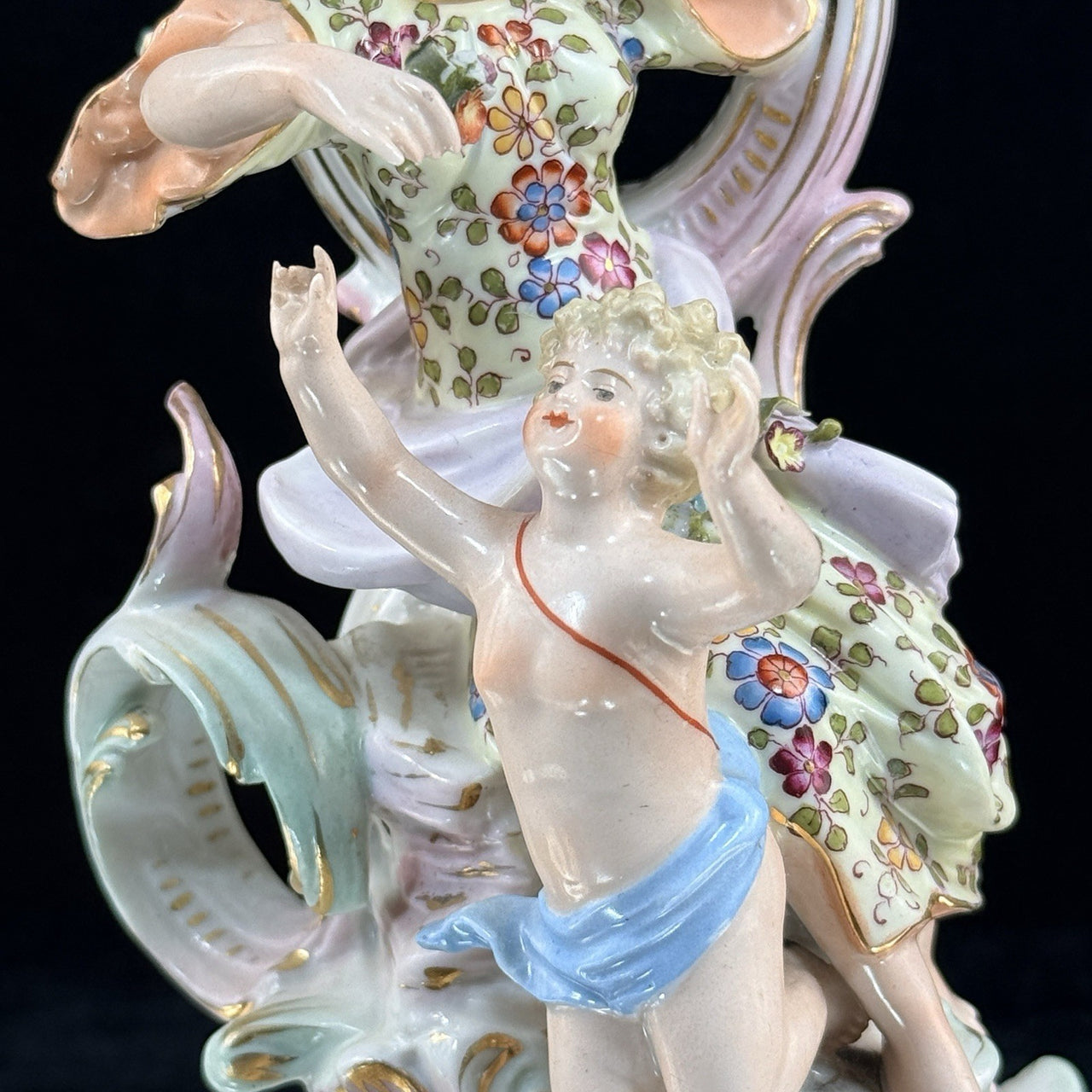 Antique Meissen Dresden Style Sitzendorf Porcelain Candelabra 19th Century Decor14