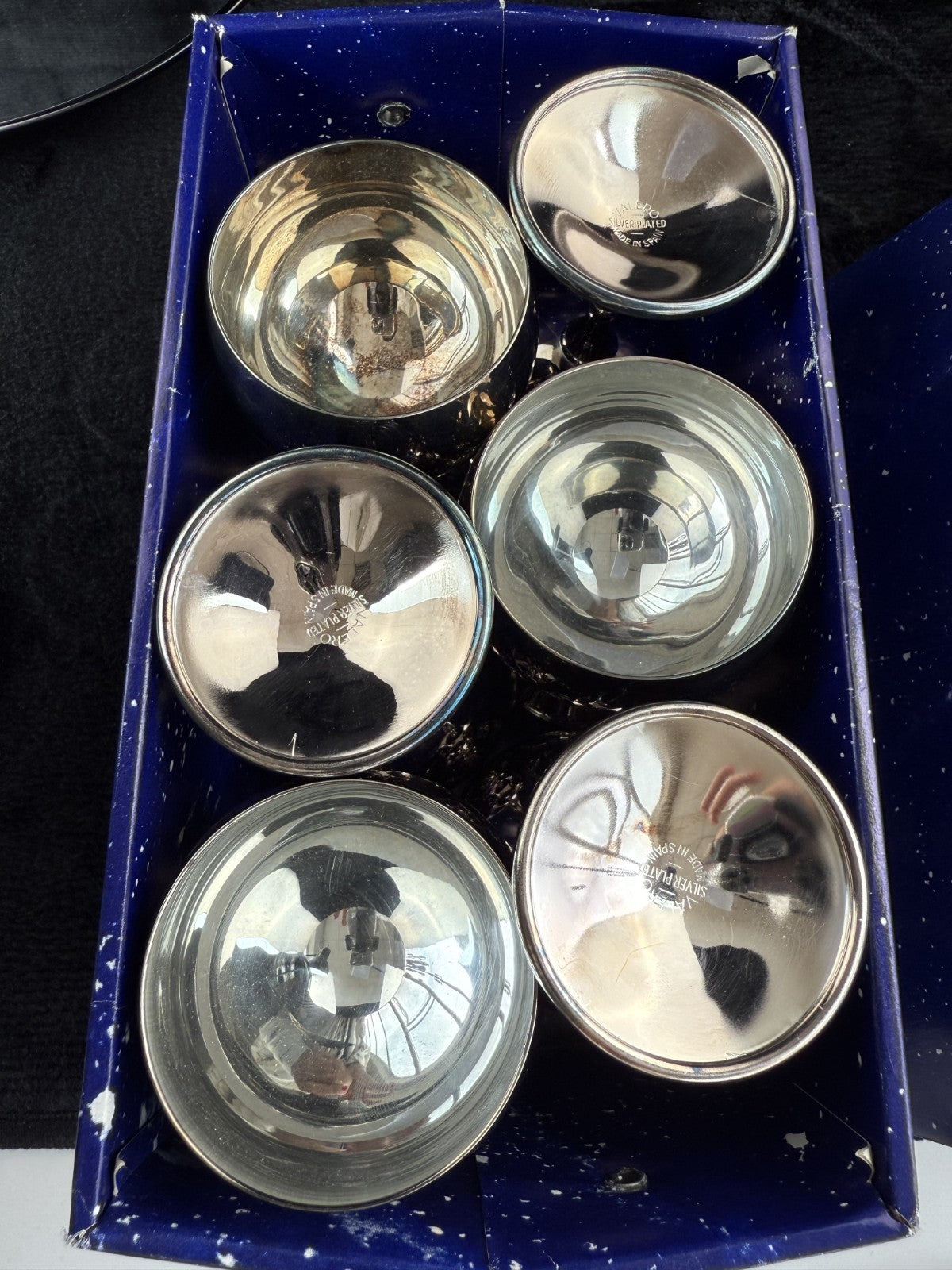 VALERO Plated Silver Goblets Set of 6 - Made in Spain - 12.5cm Tall silver decor16