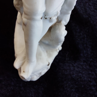 Thumbnail for Antique Figurine Bisque 4in Seated Man with Dog White Porcelain Worn & Damaged12