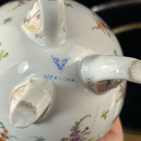 Thumbnail for 19th century antique Dresden Porcelain Vase Floral Tripod Legs 19th C Repaired11