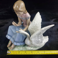 Thumbnail for NAO Lladro Girl with Swan Figurine 1986 7.5