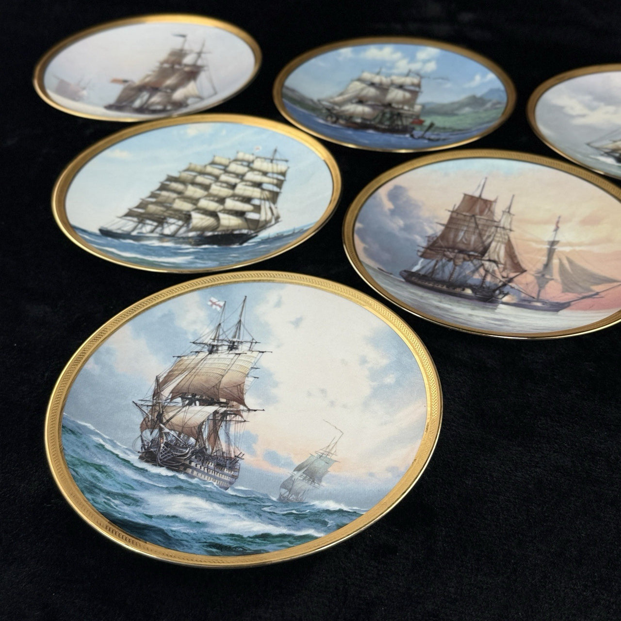 Franklin Mint Great Ships Set of 6 Plates Golden Age of Sail by Derek Gardner2