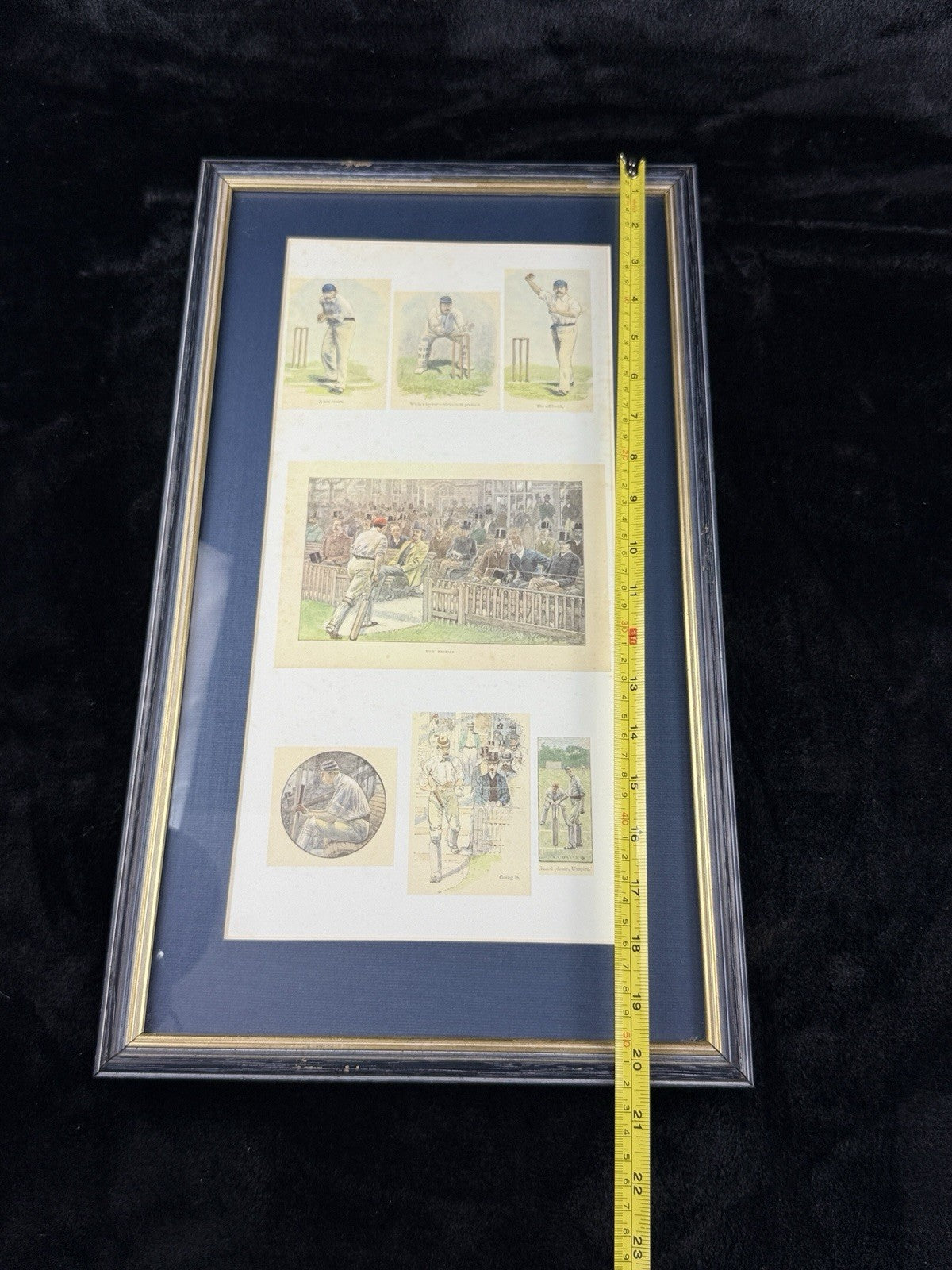 Lucien Davis The Critics Cricket Print Framed 19thC Humour & Technique Scenes10