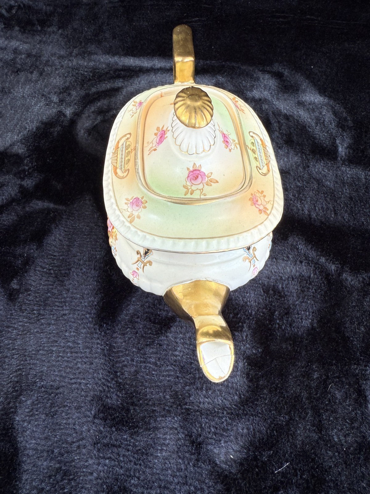 Exquisite Antique Crown Devon Fieldings Tea Pot  "Wick" Pattern repaired9