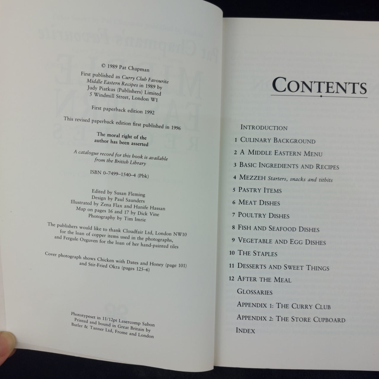 Middle Cookbook Eastern 1996 -Pat Chapman`s favourite Recipes United Kingdom.3