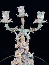 Thumbnail for Antique 1800s Sitzendorf Dresden Meissen Sty Porcelain Candelabra Rococo Pic See3