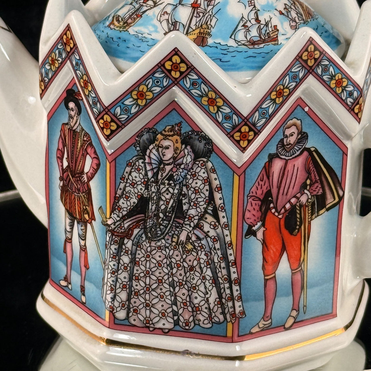 Sadler I Elizabeth Teapot England 1588 Spanish Armada Crown Lid Rare Queen 606g4