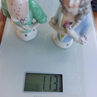 Thumbnail for Germany Half Porcelain Doll Pair Lady Figurines Hand Painted 4.2 in 1006 Vintage19