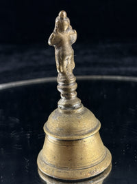Thumbnail for Antique Indian Puja Brass Bell 3.5â Hindu Temple Ritual Handbell Deity Handle5
